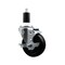 Service Caster 4'' SS Soft Rubber Swivel 1-3/8'' Expanding Stem Caster with Brake SCC-SSEX20S414-SRS-TLB-138 - alternate 1